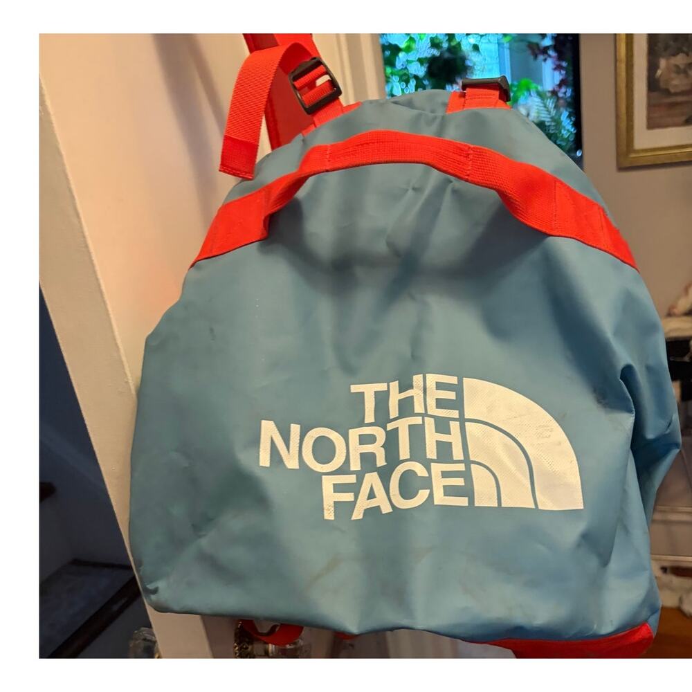 The North Face Base Camp Duffle Bag Large Blue Orange - Picture 3 of 14